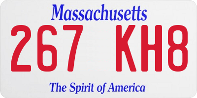 MA license plate 267KH8