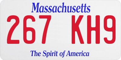 MA license plate 267KH9