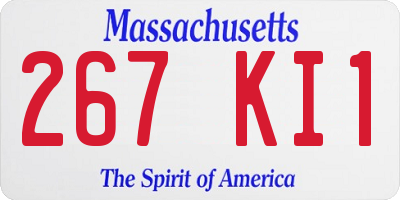 MA license plate 267KI1