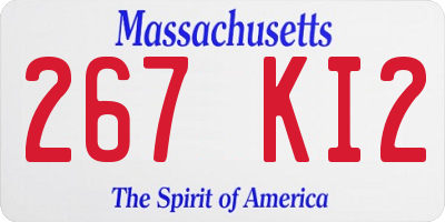 MA license plate 267KI2