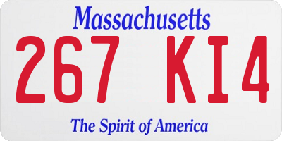 MA license plate 267KI4