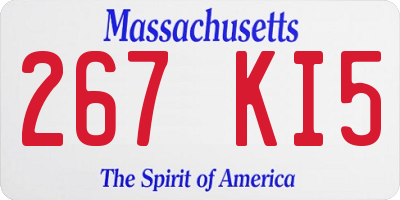 MA license plate 267KI5