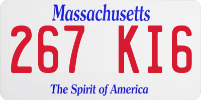 MA license plate 267KI6