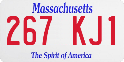 MA license plate 267KJ1