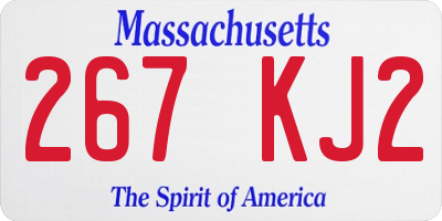 MA license plate 267KJ2