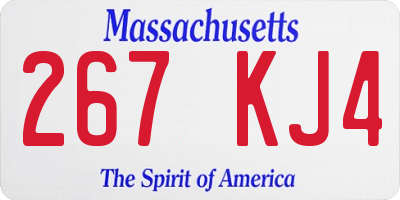 MA license plate 267KJ4