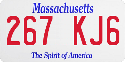 MA license plate 267KJ6