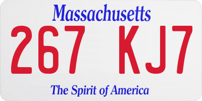 MA license plate 267KJ7