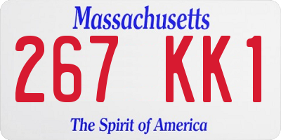 MA license plate 267KK1