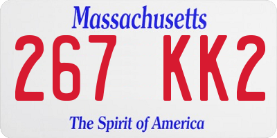 MA license plate 267KK2