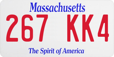 MA license plate 267KK4