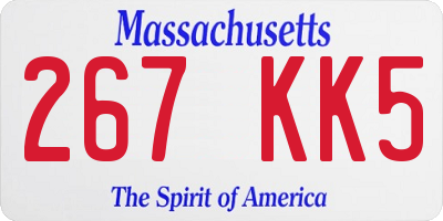 MA license plate 267KK5