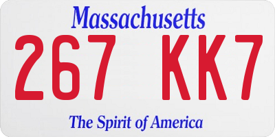 MA license plate 267KK7