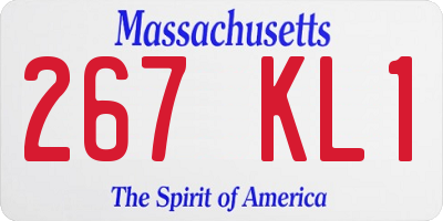 MA license plate 267KL1