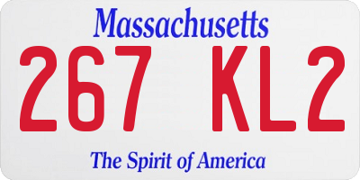 MA license plate 267KL2