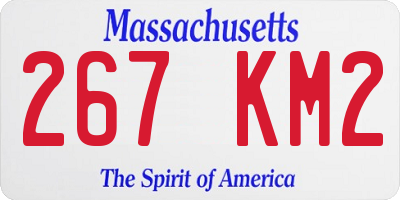 MA license plate 267KM2