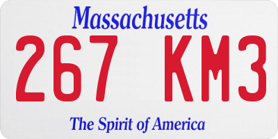 MA license plate 267KM3