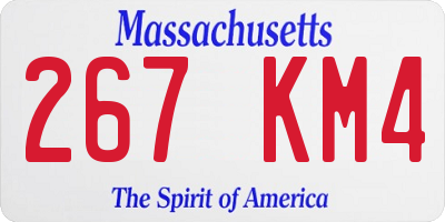 MA license plate 267KM4