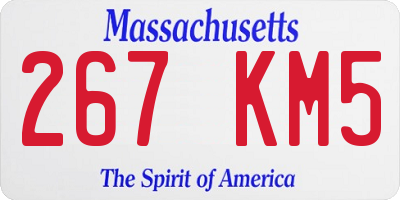 MA license plate 267KM5