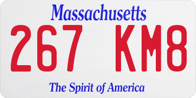 MA license plate 267KM8