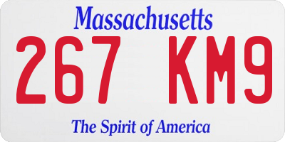 MA license plate 267KM9