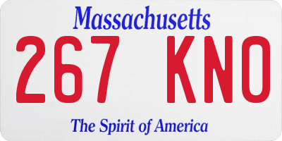 MA license plate 267KN0