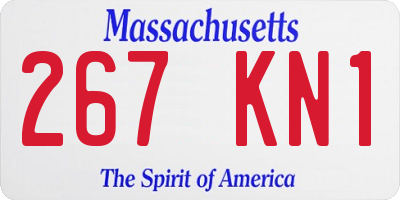 MA license plate 267KN1