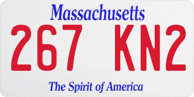 MA license plate 267KN2