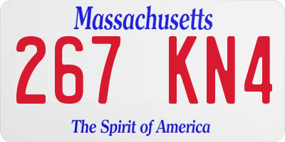 MA license plate 267KN4