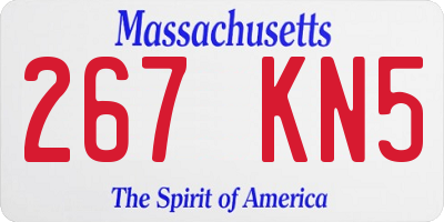 MA license plate 267KN5