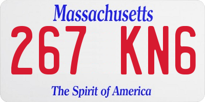 MA license plate 267KN6
