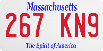 MA license plate 267KN9