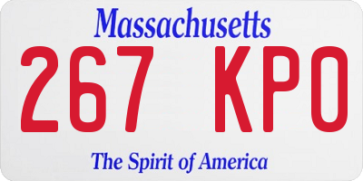 MA license plate 267KP0