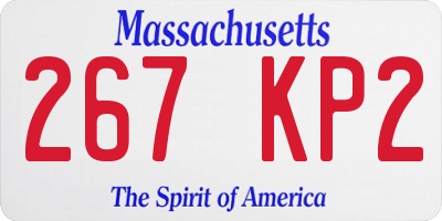 MA license plate 267KP2