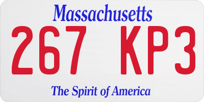 MA license plate 267KP3