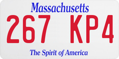 MA license plate 267KP4