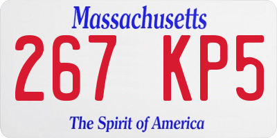 MA license plate 267KP5