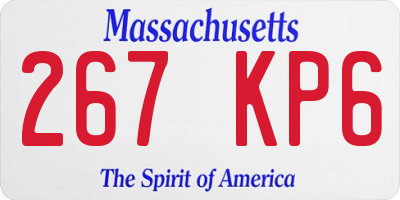 MA license plate 267KP6