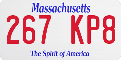 MA license plate 267KP8