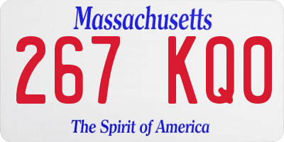 MA license plate 267KQ0
