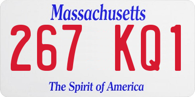 MA license plate 267KQ1