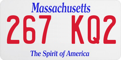 MA license plate 267KQ2