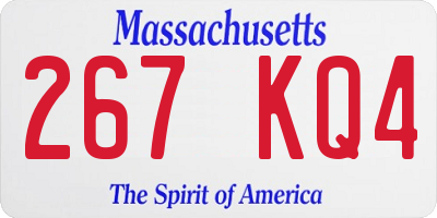 MA license plate 267KQ4