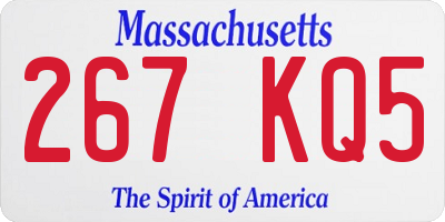 MA license plate 267KQ5