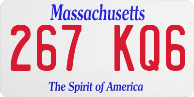 MA license plate 267KQ6