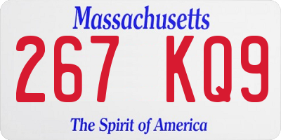 MA license plate 267KQ9
