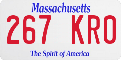 MA license plate 267KR0