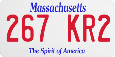 MA license plate 267KR2