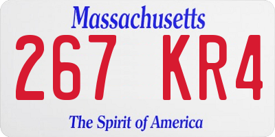 MA license plate 267KR4