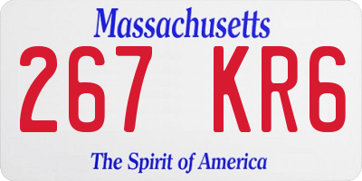 MA license plate 267KR6